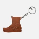 RED WING BOOT SHAPE LEATHER KEY CHAIN WITH EMBROIDERED RED WING SHOES LOGO