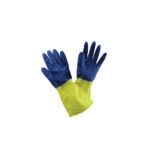 BUTTERFLY BLUE YELLOW RUBBER GLOVE 13"