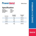 POWER WELD 6013 STABLEARC S-12 ELECTRODE (5KG/PKT) - Image 2