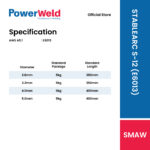 POWER WELD 6013 STABLEARC S-12 ELECTRODE (5KG/PKT) - Image 2