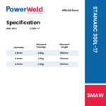 POWERWELD STAINARC 309L-17 STAINLESS STEEL ELECTRODE (2.5KG/PKT) - Image 2