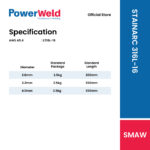 POWERWELD STAINARC 316L-16 STAINLESS STEEL ELECTRODE (2.5KG/PKT) - Image 2