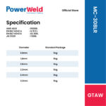 POWERWELD MC-308LR STAINLESS STEEL TIG ROD - Image 2