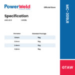 POWERWELD MC-309LR STAINLESS STEEL TIG ROD - Image 2