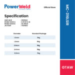POWERWELD MC-316LSiR STAINLESS STEEL TIG ROD (5KG/PKT) - Image 2