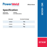 POWERWELD MC-4043R ALUMINIUM TIG ROD (5KG/PKT) - Image 2