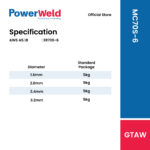 POWERWELD MC70S-6 TIG ROD (5KG/PKT) - Image 2