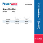 POWERWELD EL-AISi12 (E4047) ALUMINIUM ELECTRODE (1KG/PKT) - Image 2