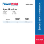 POWERWELD EL-AISi12 (E4047) ALUMINIUM ELECTRODE (1KG/PKT) - Image 2