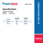 POWERWELD ARC 43 HARDFACING ELECTRODE (5KG/PKT) - Image 2