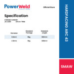 POWERWELD ARC 43 HARDFACING ELECTRODE (5KG/PKT) - Image 2