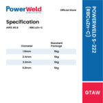 POWERWELD S-222 (RBCuZn-C) LOW FUMING BRONZE ROD - Image 2