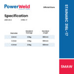 POWERWELD STAINARC 316L-17 STAINLESS STEEL ELECTRODE (2.5KG/PKT) - Image 2